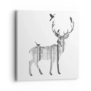 Lærredstryk - Billede på lærred - Skovens gode ånd - 30x30 cm