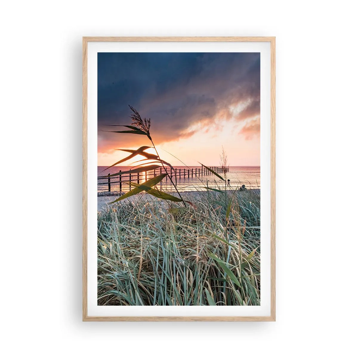 Plakat i ramme af lyst egetræ - Ikke passerer med vinden - 61x91 cm