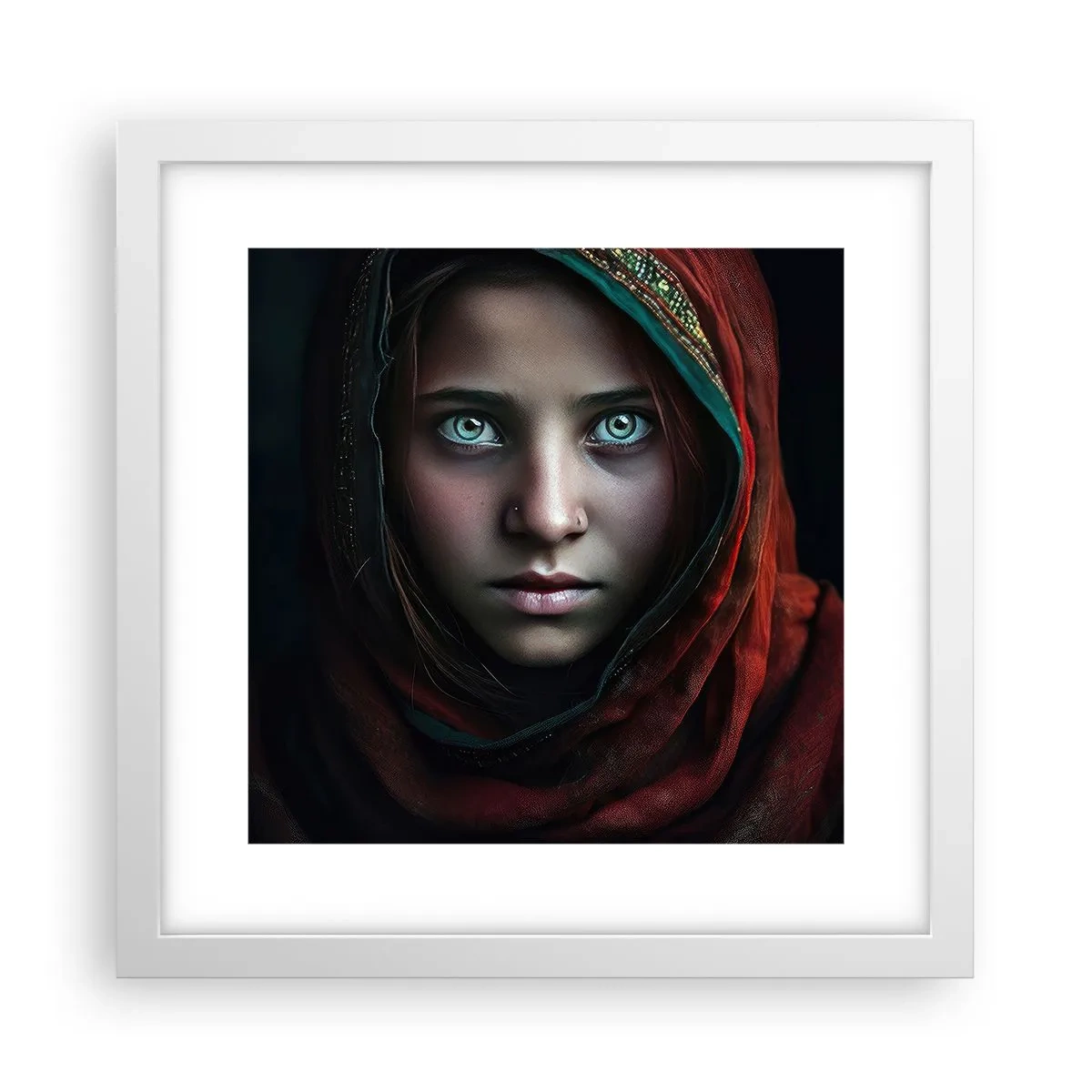 Plakat i hvid ramme - Østens prinsesse - 30x30 cm