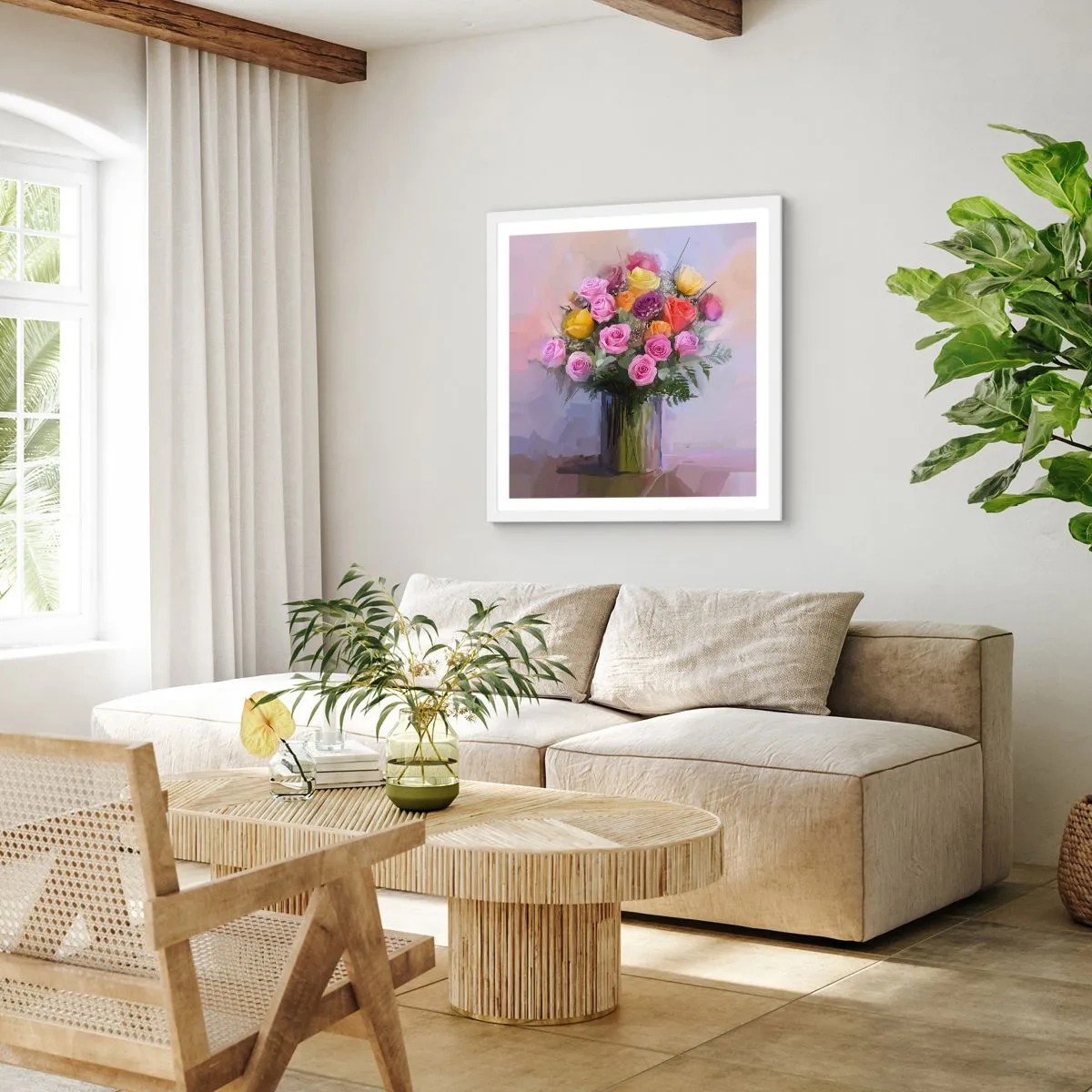 Plakat i hvid ramme - Bevaret skønhed - 30x30 cm