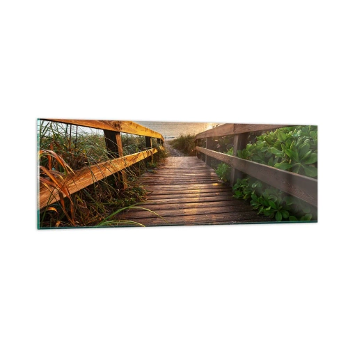 Billede på glas - Og direkte til kysten - 90x30 cm