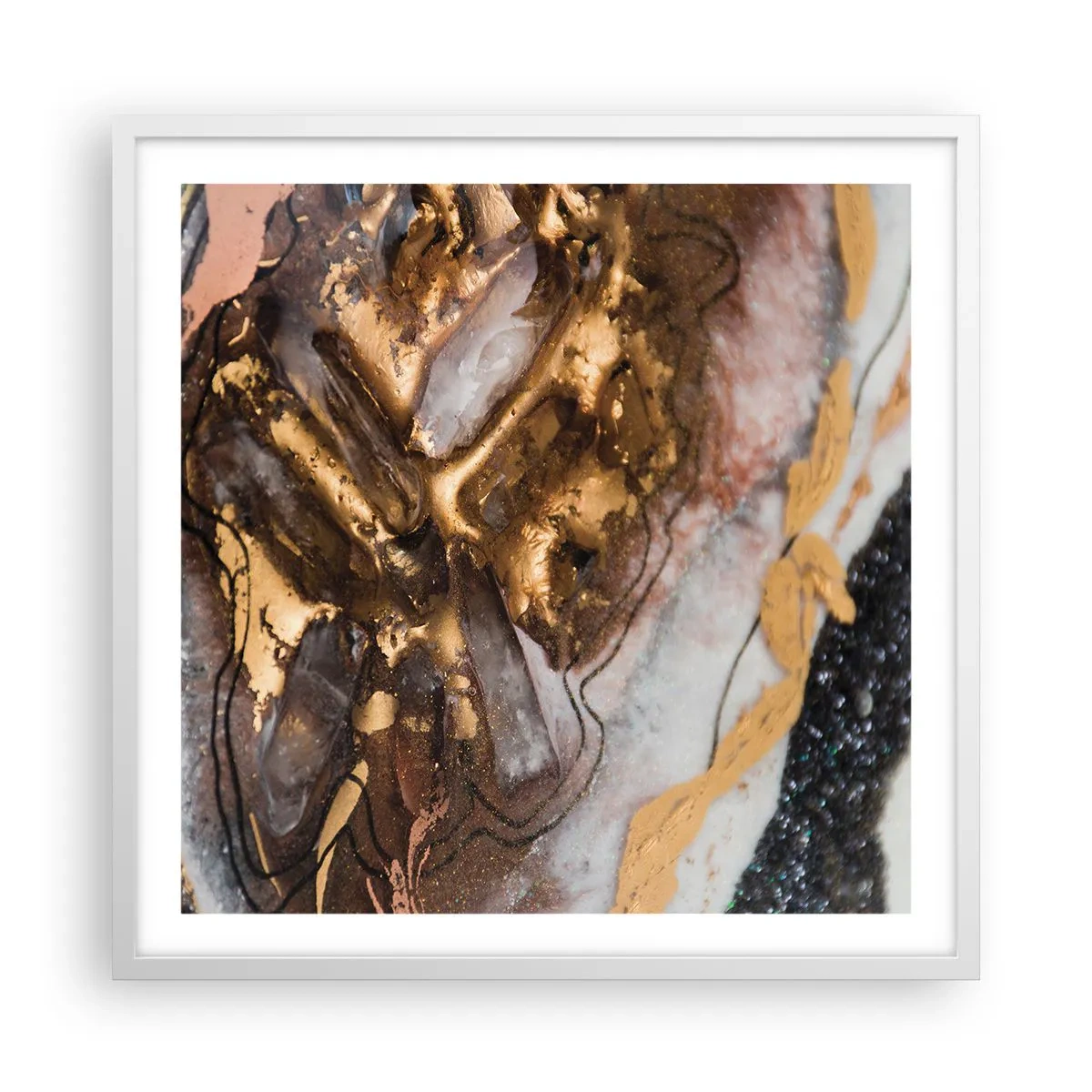 Plakat i hvid ramme - Jord element - 60x60 cm