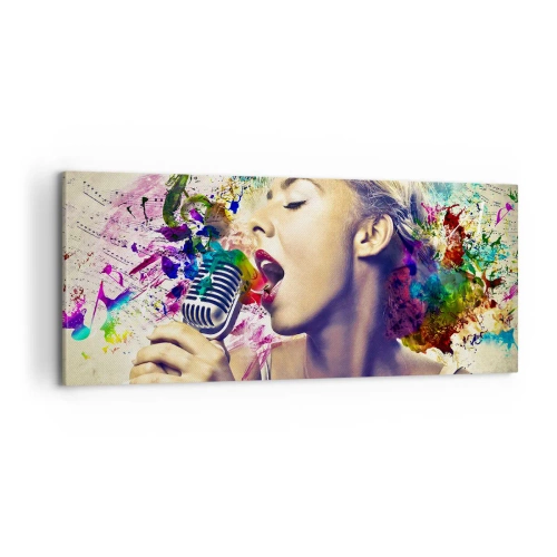 Lærredstryk - Billede på lærred - Mal verden med din stemme - 100x40 cm