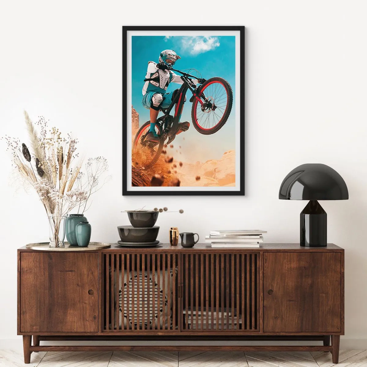 Plakat i sort ramme - Cykel-dæmonisk galskab - 40x50 cm