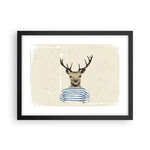 Plakat i sort ramme - Fordi jeg kan lide stribede skjorter! - 40x30 cm