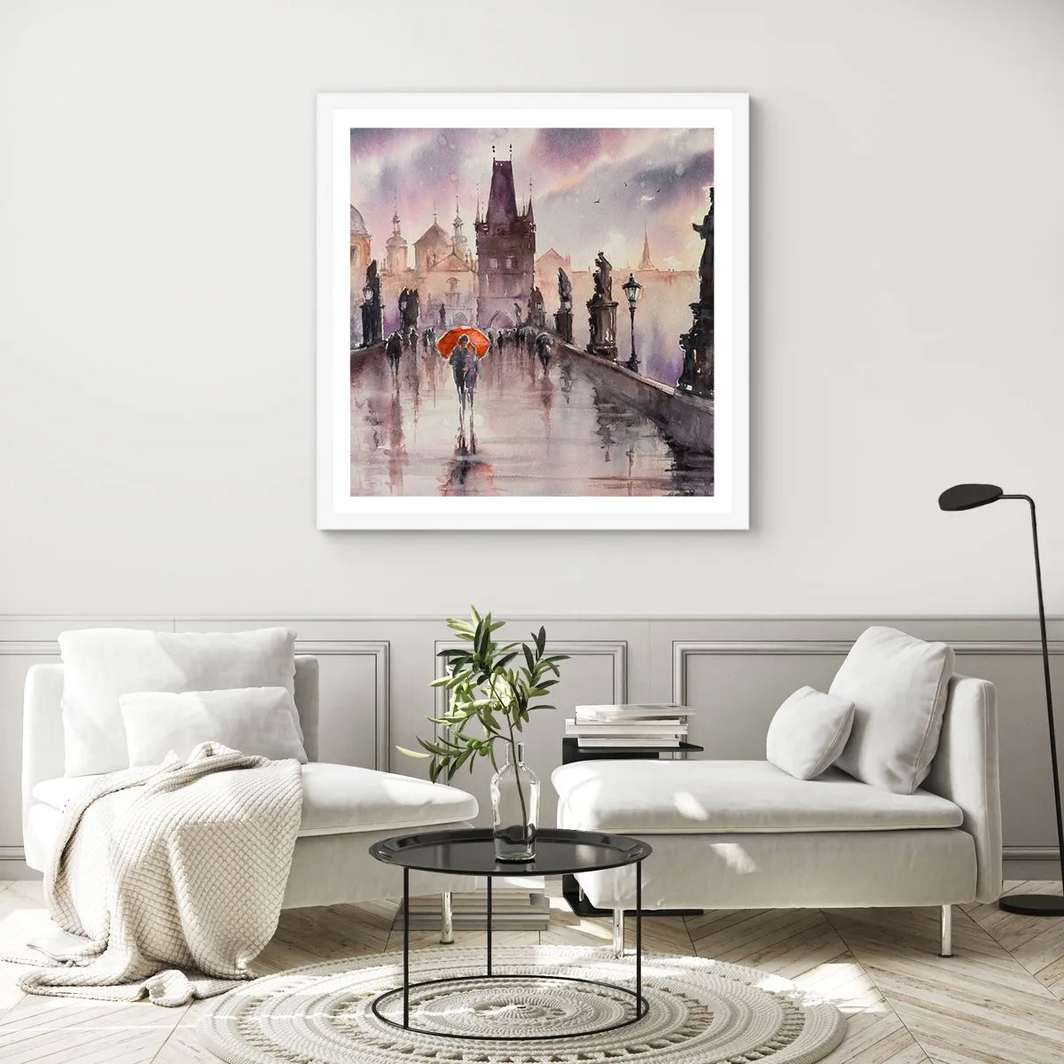 Plakat i hvid ramme - Folk forandrer sig ikke - 50x50 cm