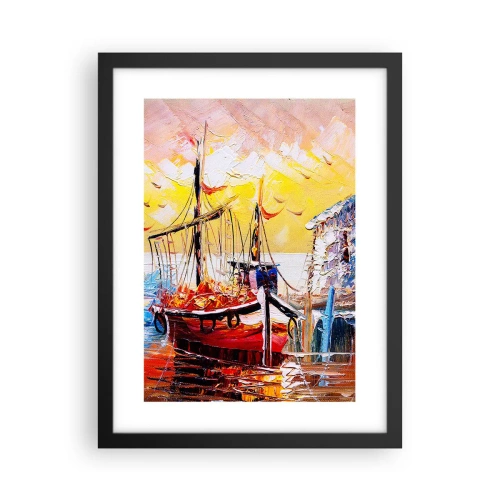 Plakat i sort ramme - Glædelig tilbagevenden - 30x40 cm