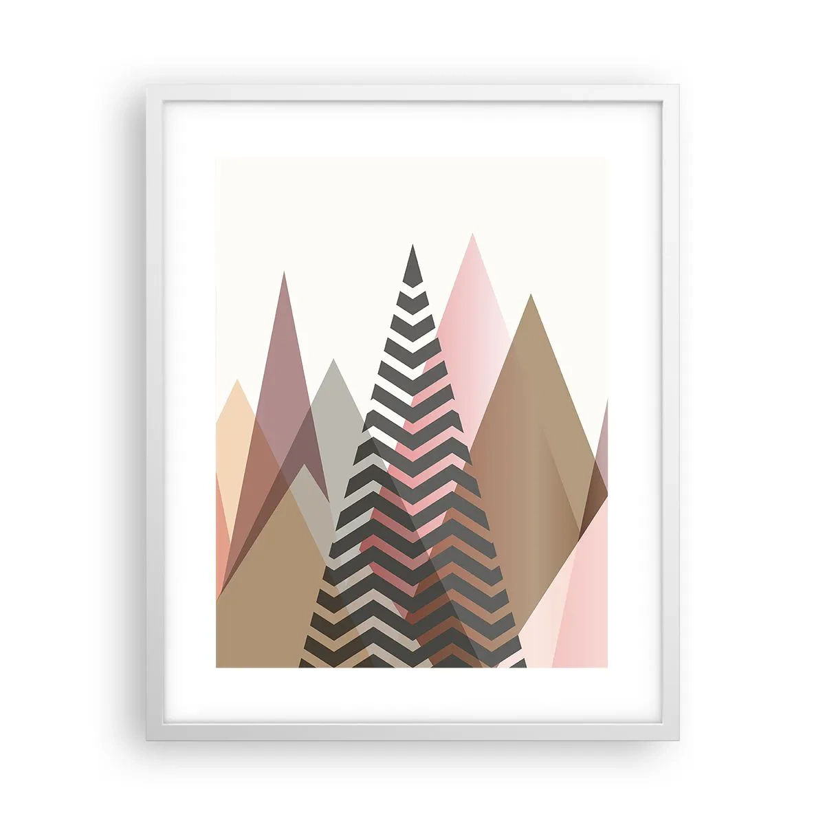 Plakat i hvid ramme - Pyramide udsigt - 40x50 cm