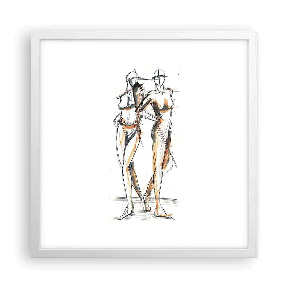 Plakat i hvid ramme - En undersøgelse af charme - 40x40 cm