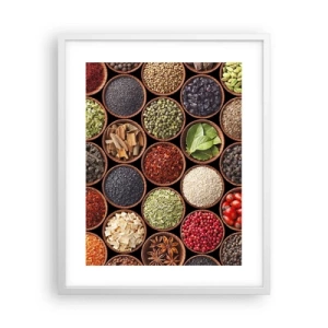 Plakat i hvid ramme - Alle verdens smage - 40x50 cm