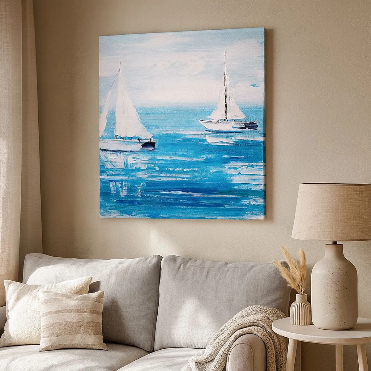 Lærredstryk - Billede på lærred - Med en ven ved din side - 30x30 cm