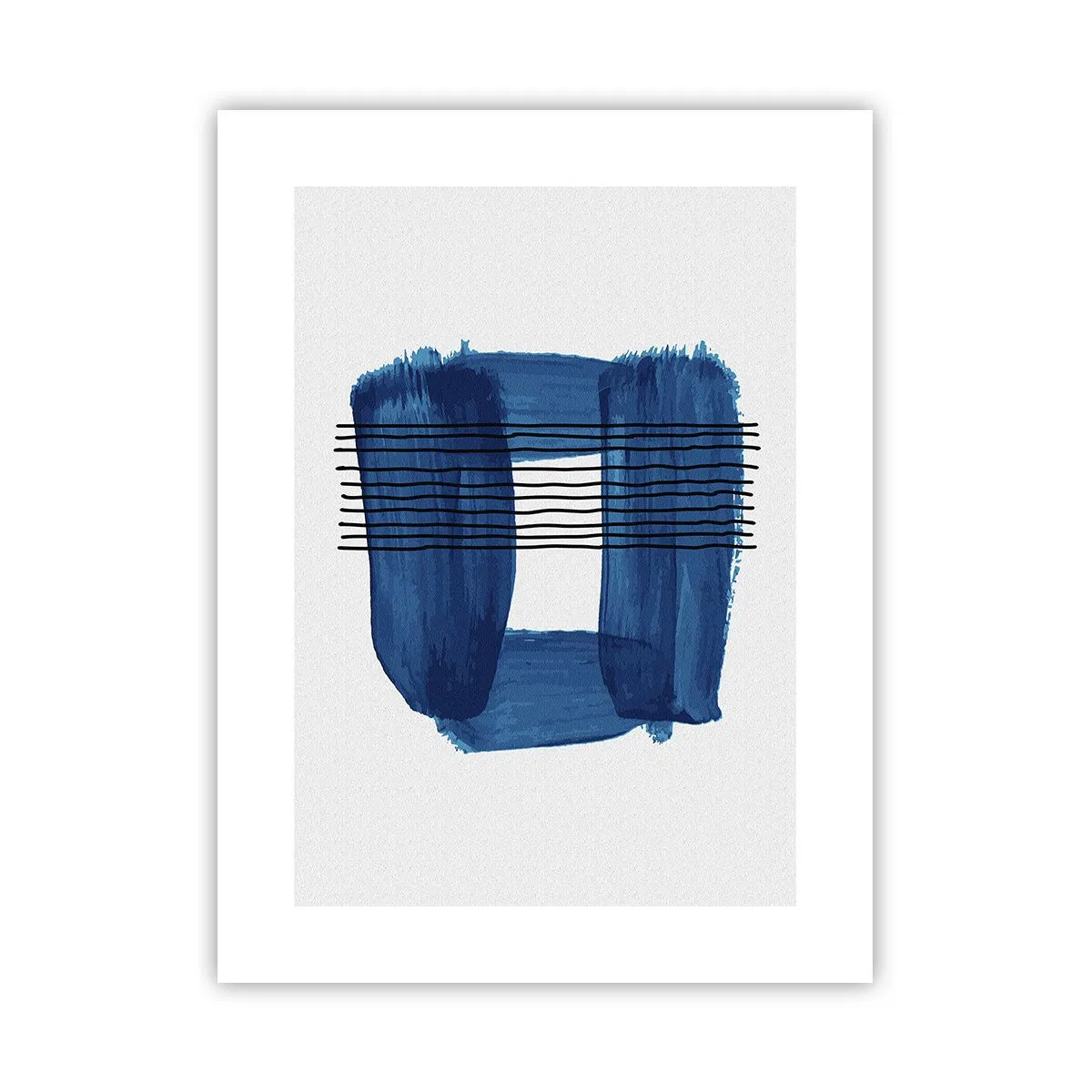 Plakat - Blå-sort sammensætning - 30x40 cm