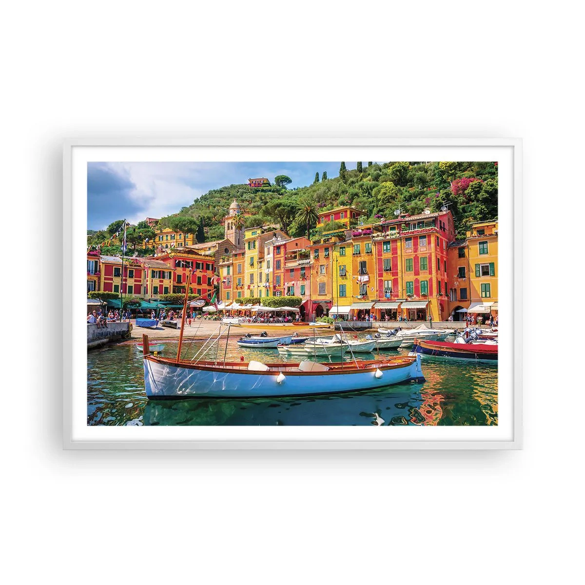 Plakat i hvid ramme - En italiensk morgen - 91x61 cm