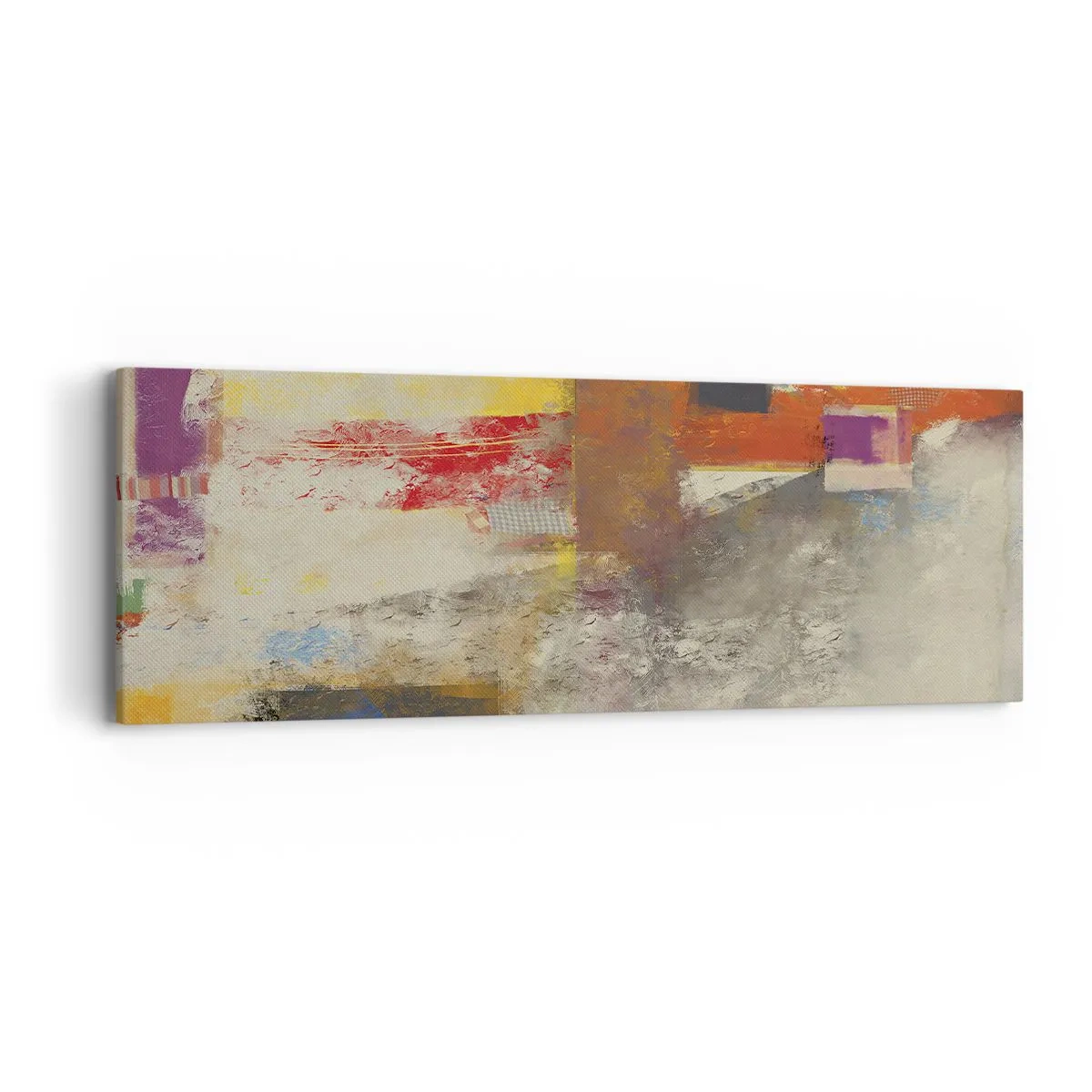 Lærredstryk - Billede på lærred - Geometri af farver - 90x30 cm