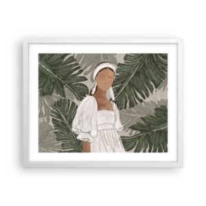Plakat i hvid ramme - Eksotisk portræt - 50x40 cm