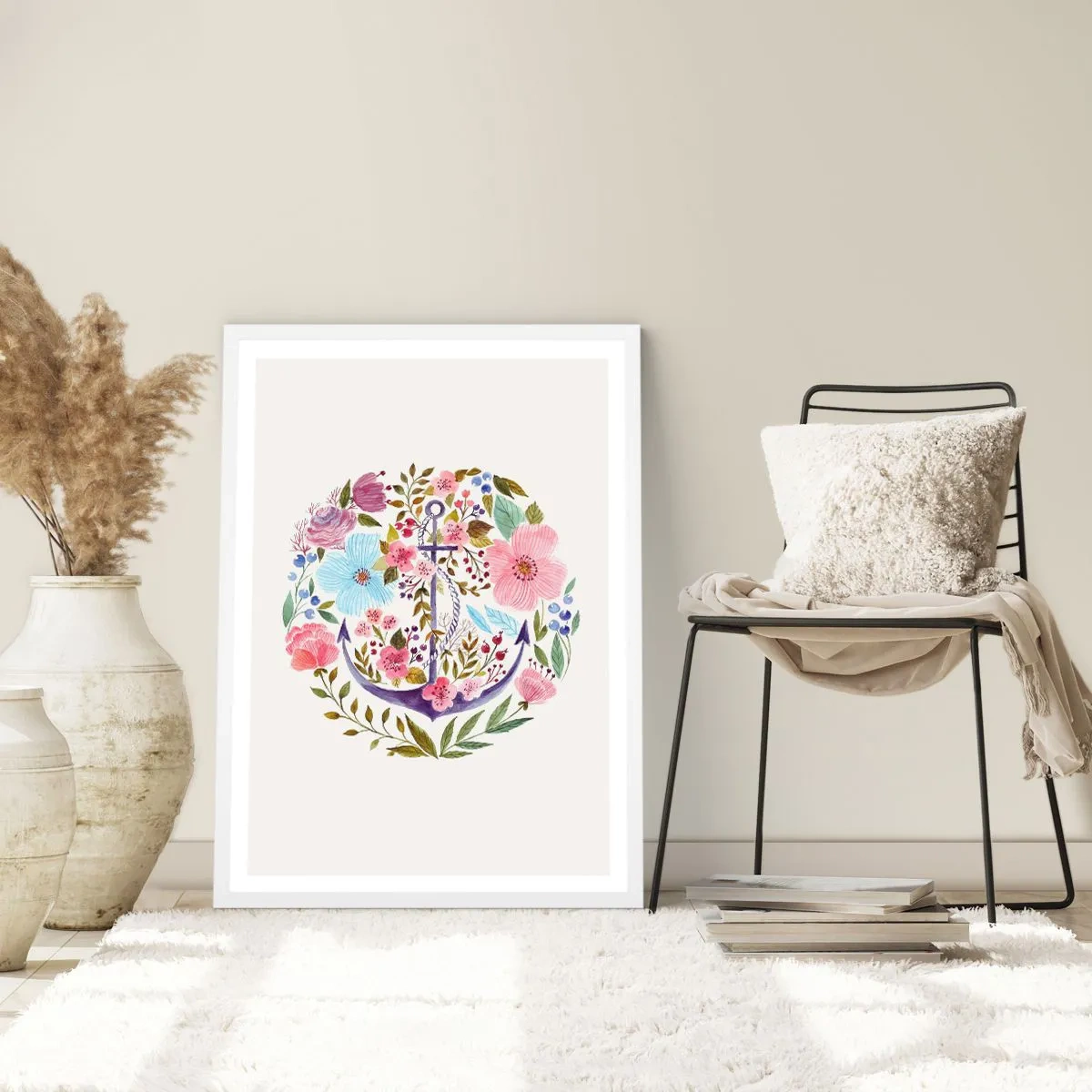 Plakat i hvid ramme - En sømands gode nattesøvn - 70x100 cm