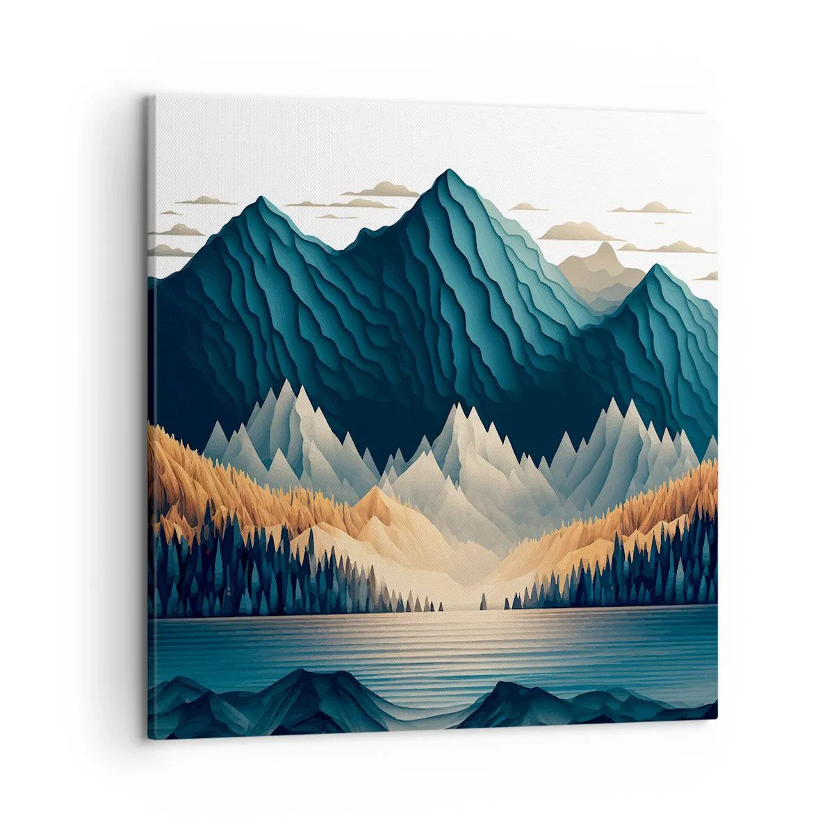 Lærredstryk - Billede på lærred - Perfekt bjerglandskab - 50x50 cm
