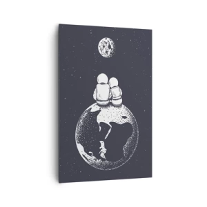 Lærredstryk - Billede på lærred - En kosmisk kærlighedshistorie - 80x120 cm