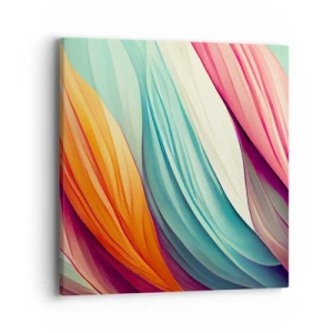 Lærredstryk - Billede på lærred - Regnbuevævning - 40x40 cm