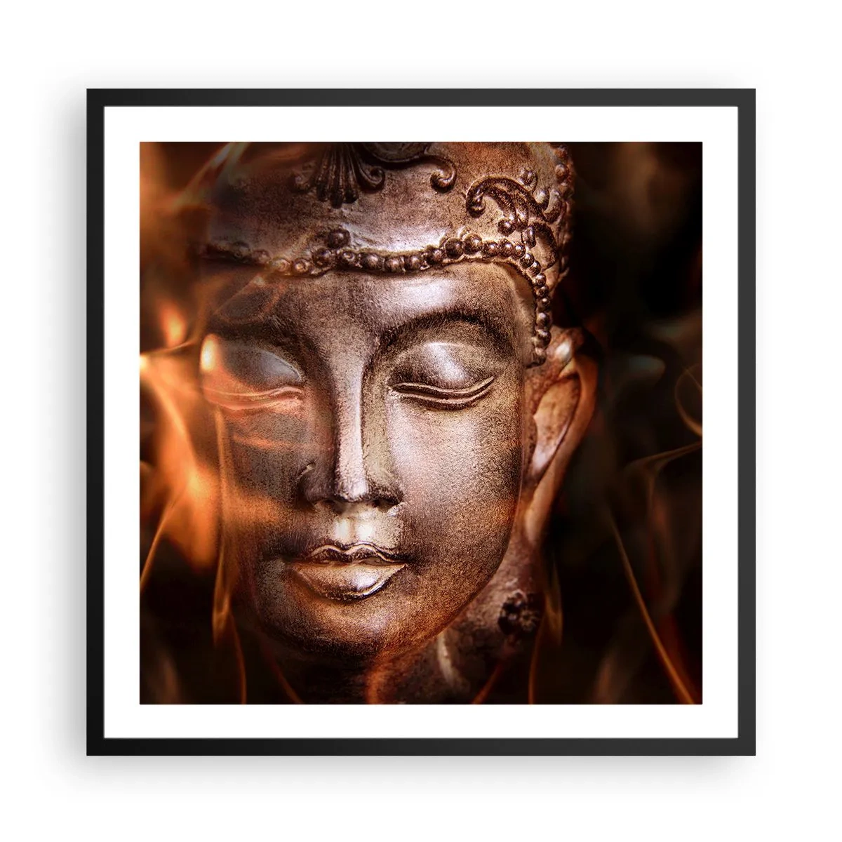 Plakat i sort ramme - Den eksisterer kun her og nu - 60x60 cm