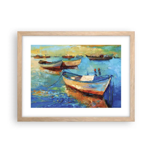Plakat i ramme af lyst egetræ - I den sydlige bugt - 40x30 cm