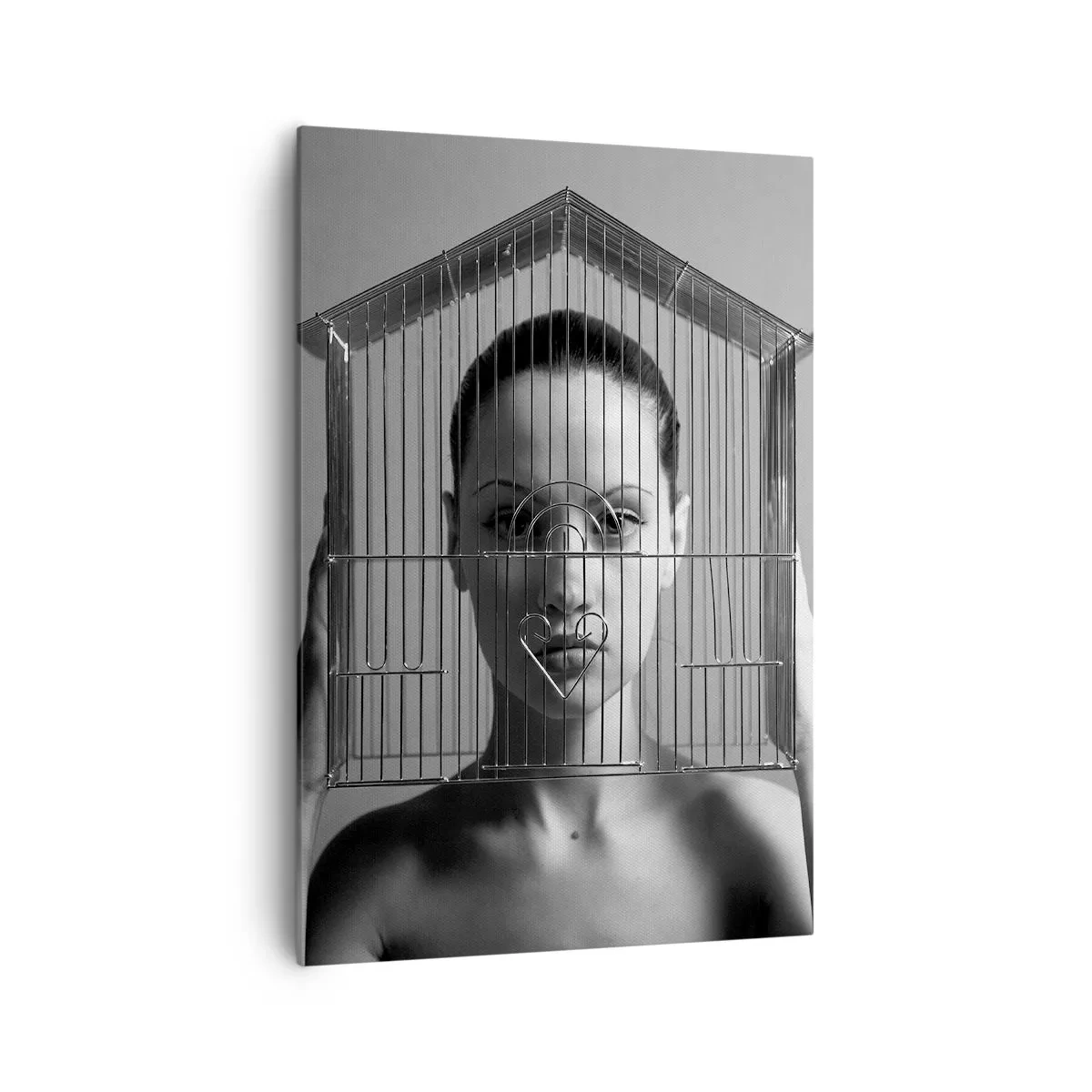 Lærredstryk - Billede på lærred - Et lidt surrealistisk portræt - 70x100 cm