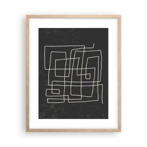 Plakat i ramme af lyst egetræ - Ikke helt så enkel - 40x50 cm