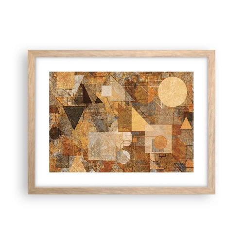 Plakat i ramme af lyst egetræ - Kubistisk bronzeundersøgelse - 40x30 cm