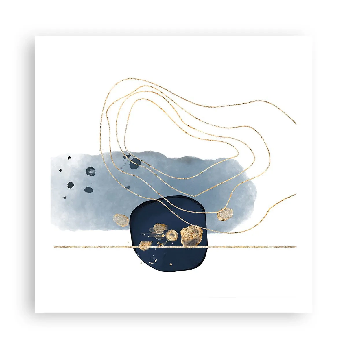 Plakat - Blå-gylden fantasi - 60x60 cm