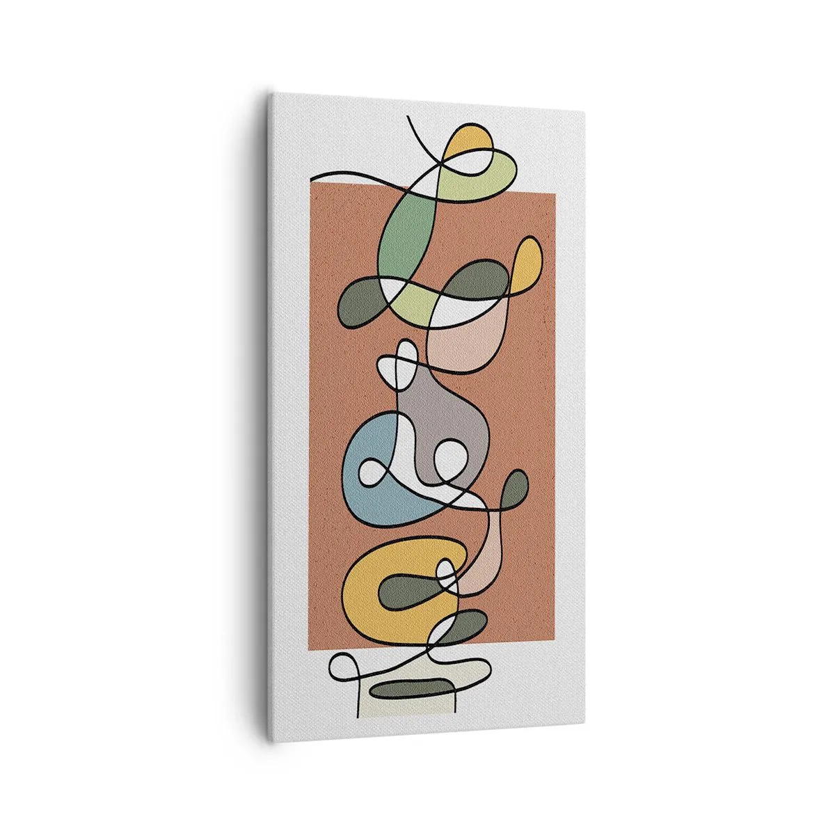 Lærredstryk - Billede på lærred - Abstraktion: et farverigt virvar - 55x100 cm