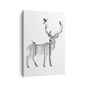 Lærredstryk - Billede på lærred - Skovens gode ånd - 50x70 cm