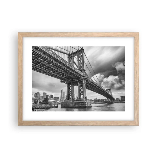Plakat i ramme af lyst egetræ - Til byens hjerte - 40x30 cm