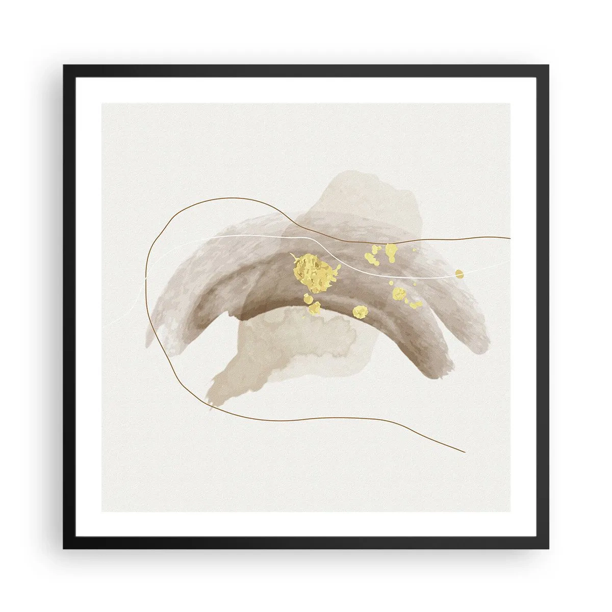 Plakat i sort ramme - Mødt i rummet - 60x60 cm