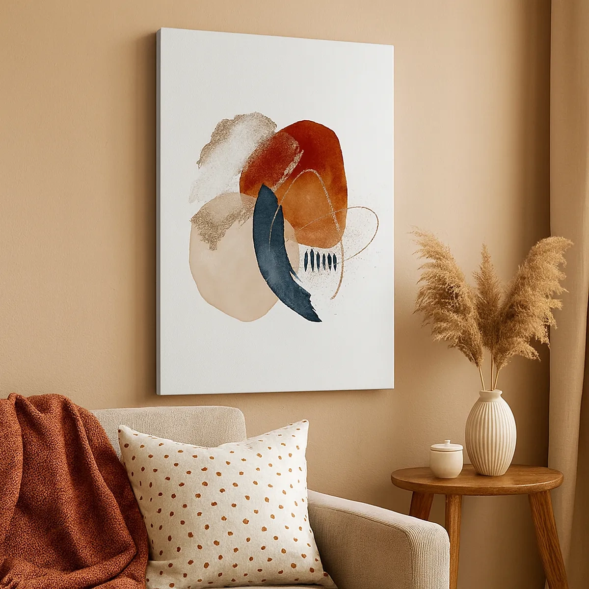 Lærredstryk - Billede på lærred - Oval sammensætning - 50x70 cm