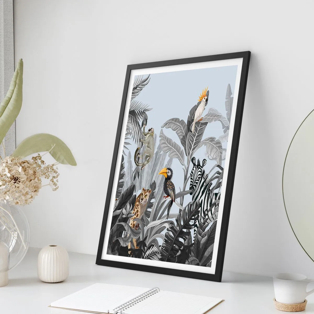 Plakat i sort ramme - En afrikansk fabel - 40x50 cm