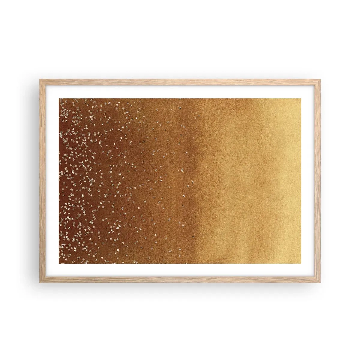 Plakat i ramme af lyst egetræ - Lysets fødsel - 70x50 cm