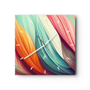 Vægur, Uret - Regnbuevævning - 30x30 cm