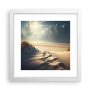 Plakat i hvid ramme - Beroligende landskab - 30x30 cm