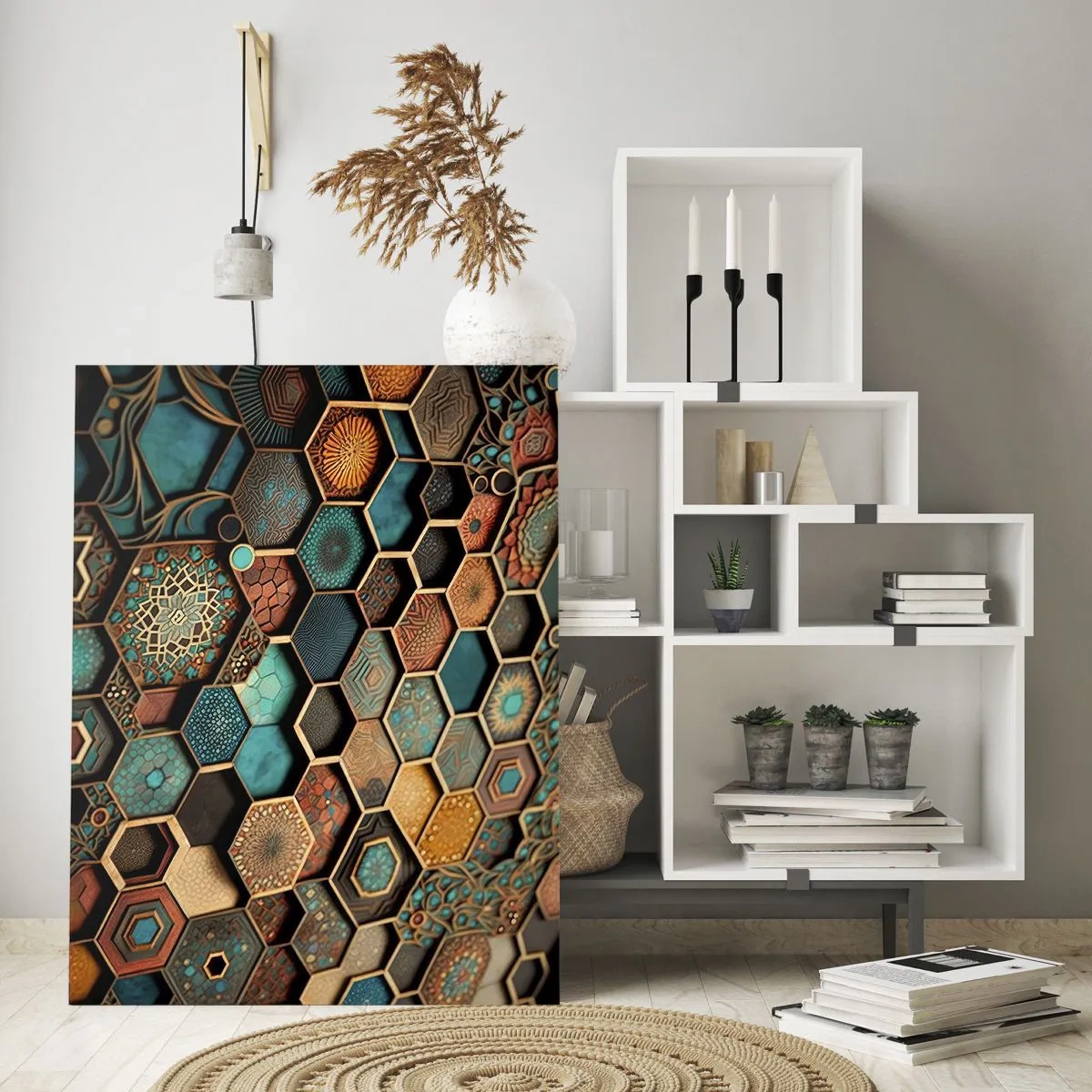 Billede på glas - Arabiske ornamenter - en variation - 80x120 cm