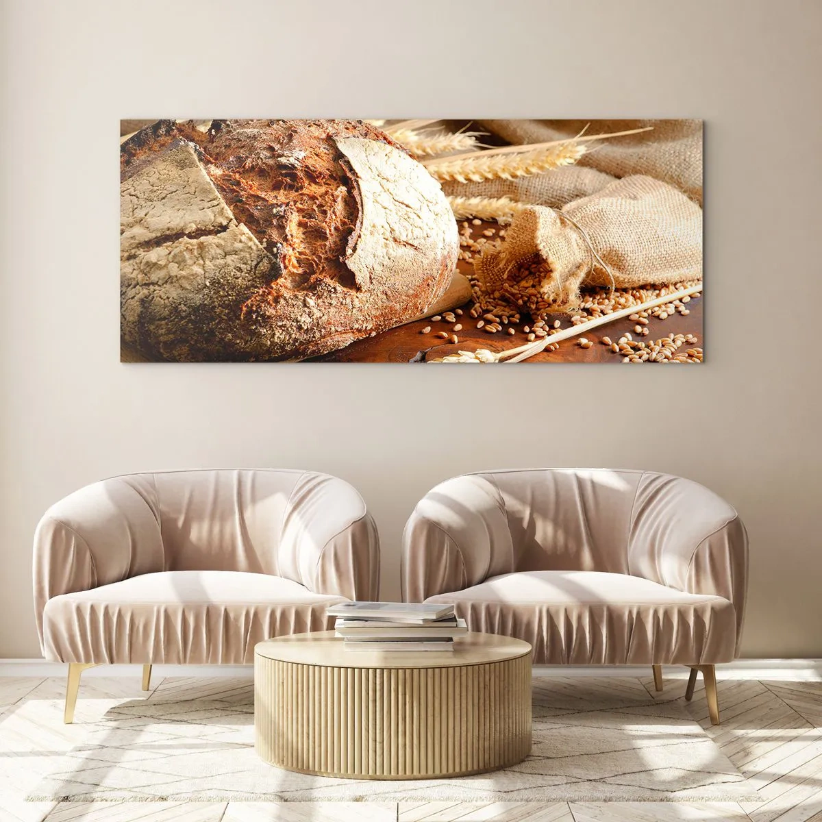 Billede på glas - Appetitlig, velduftende, sprød - 100x40 cm