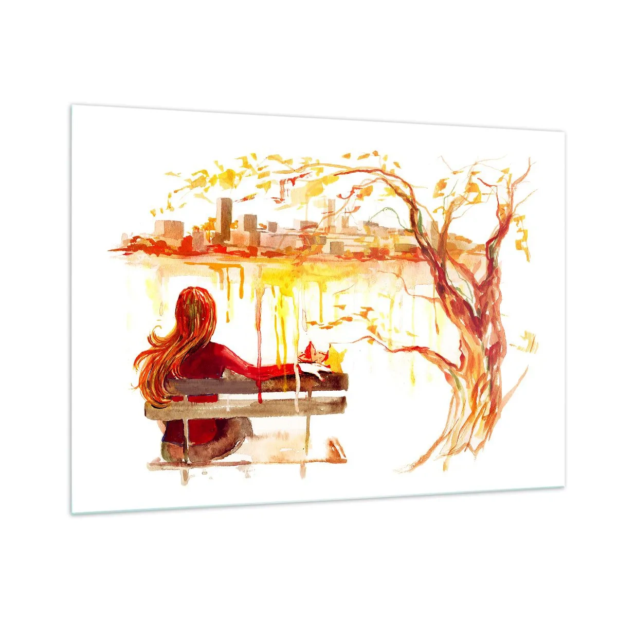 Billede på glas - Et øjeblik til eftertanke - 100x70 cm