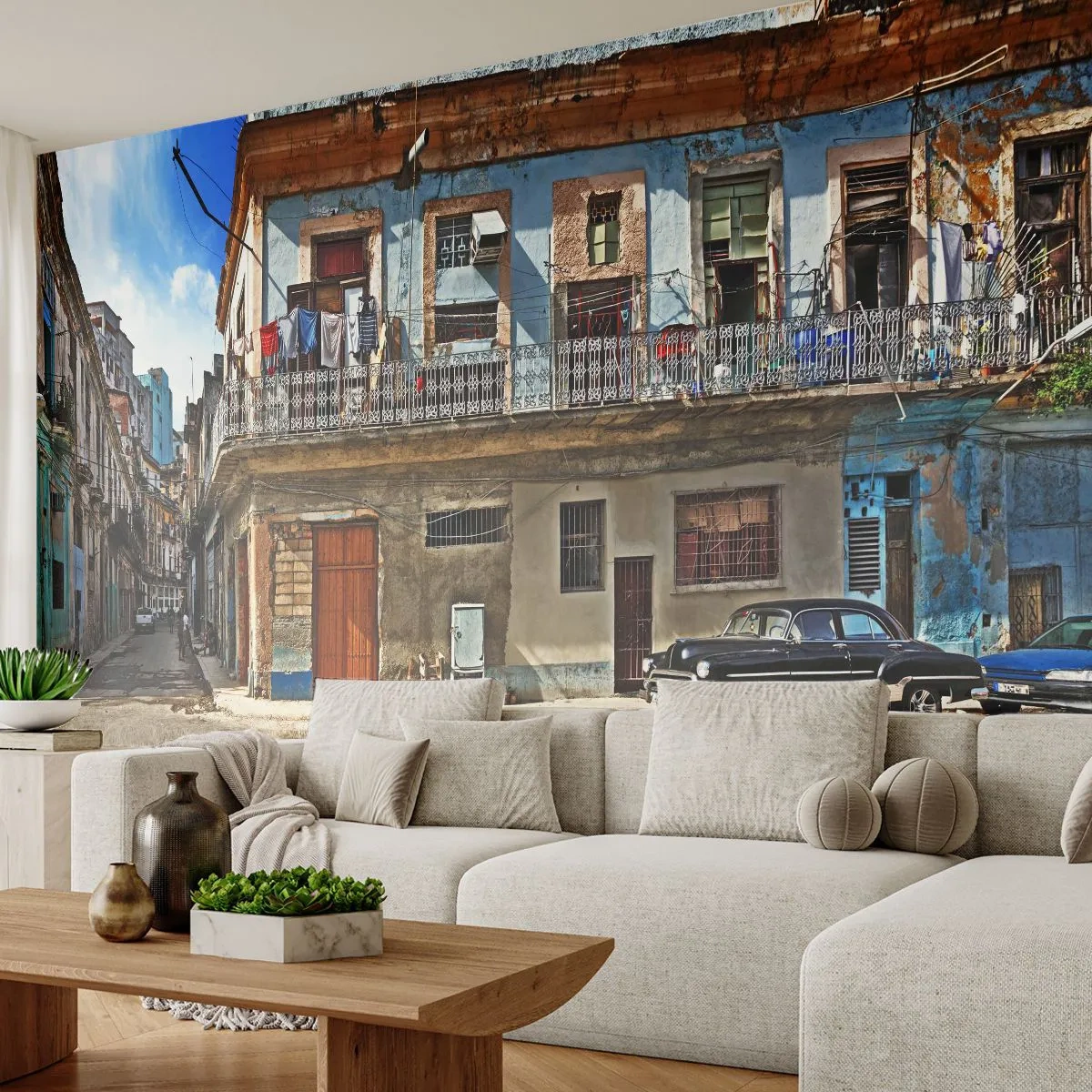 Fototapet Premium Sand - Havana stemning - By, Havana, Arkitektur - 100x70 cm