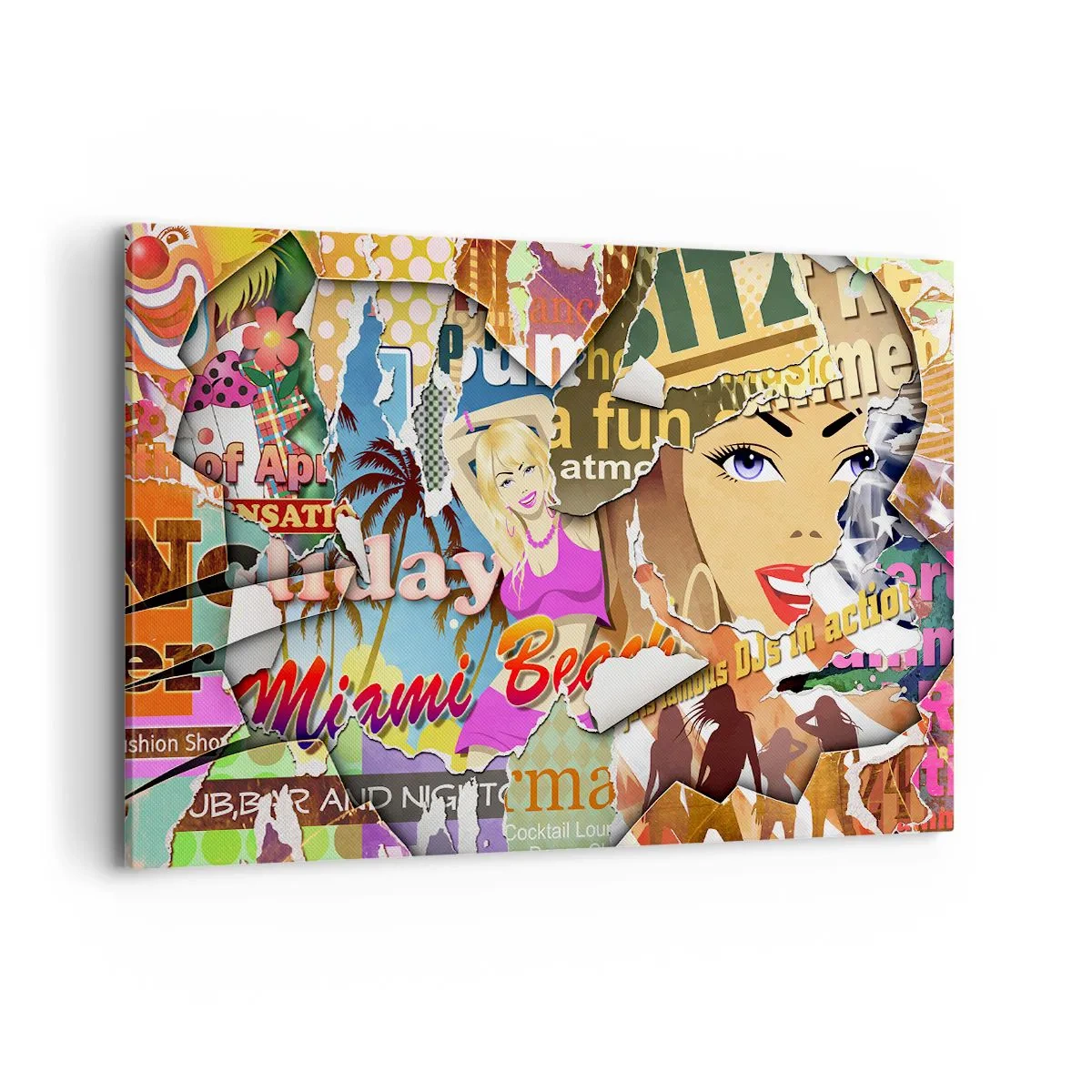 Lærredstryk - Billede på lærred - Tilbageblikke på ferien - 120x80 cm