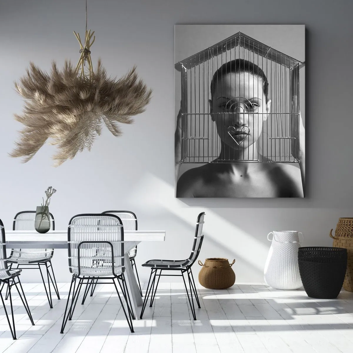 Lærredstryk - Billede på lærred - Et lidt surrealistisk portræt - 50x70 cm