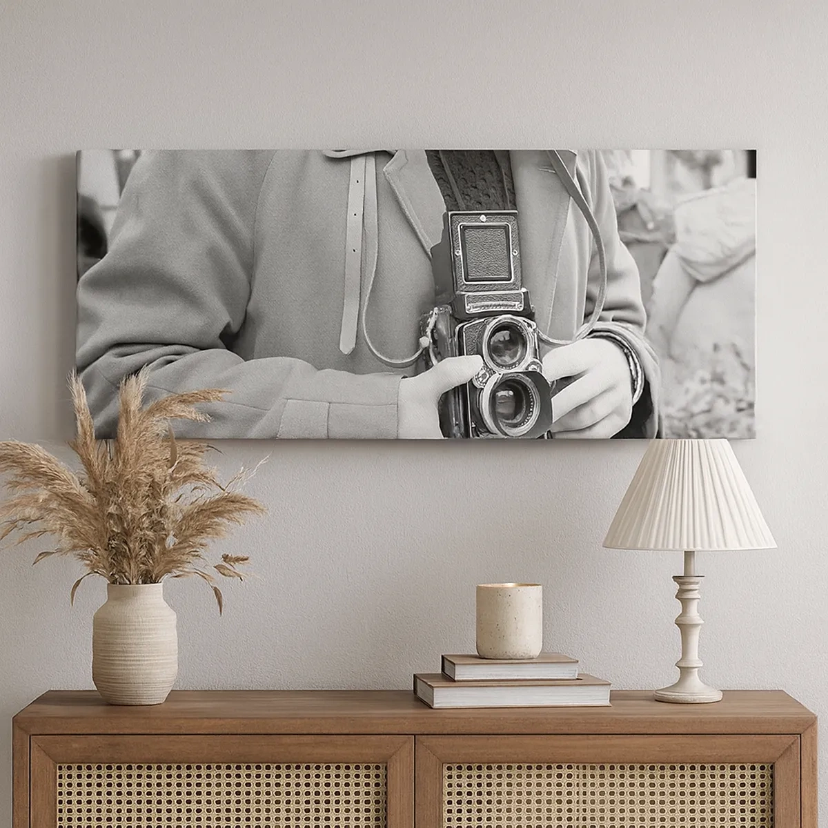 Lærredstryk - Billede på lærred - I retro stil - 30x30 cm