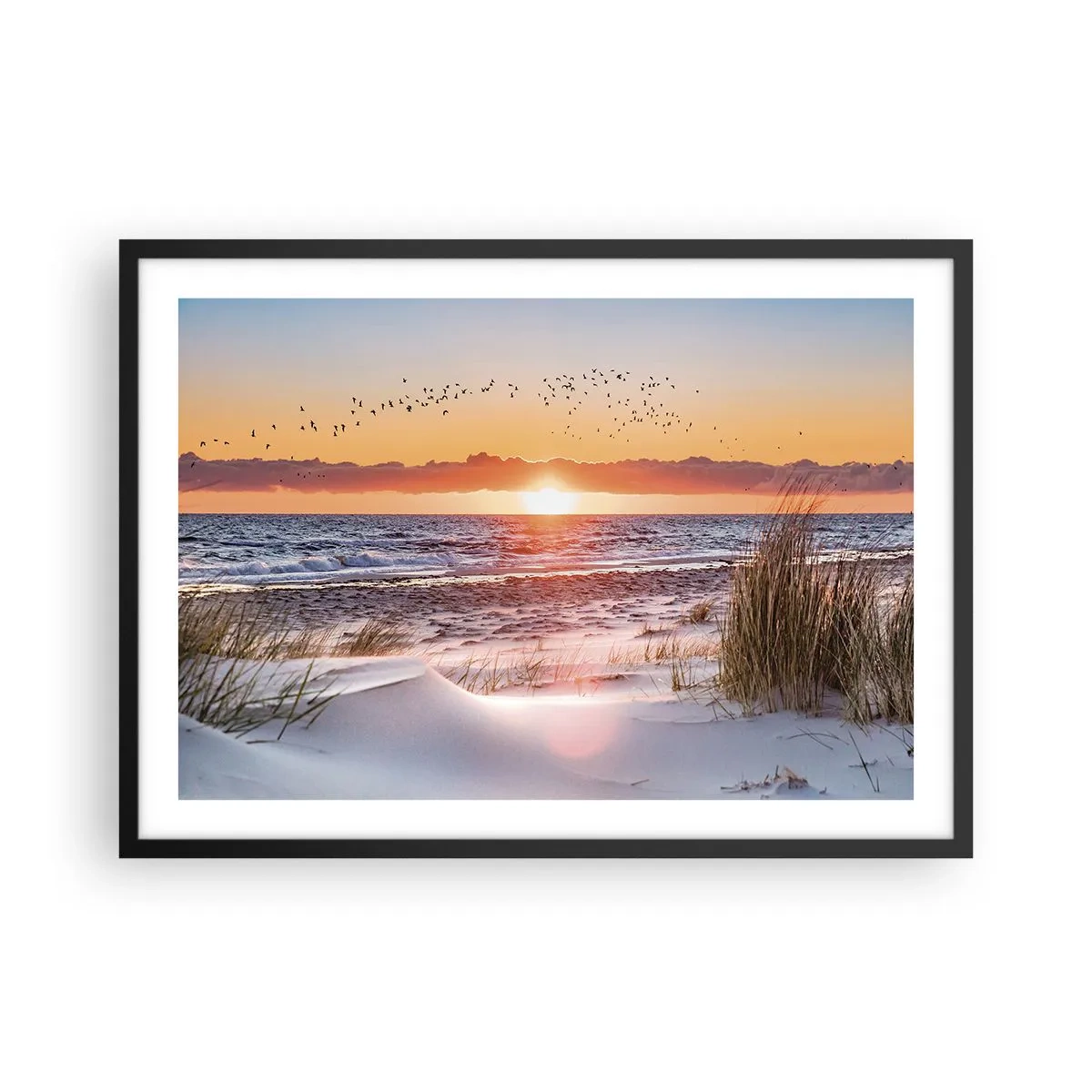 Plakat i sort ramme - Vandret landskab - 70x50 cm
