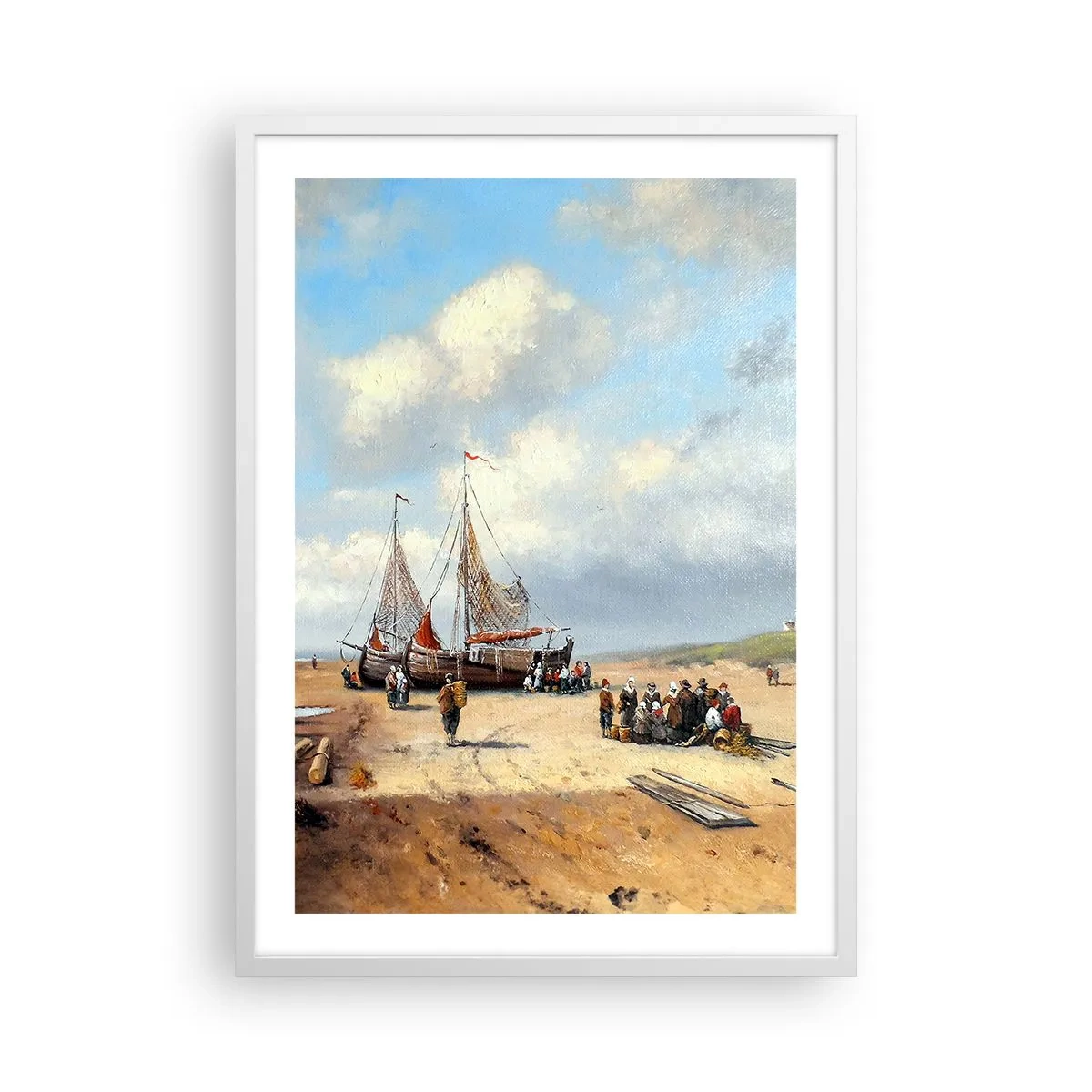 Plakat i hvid ramme - Efter en vellykket fangst - 50x70 cm