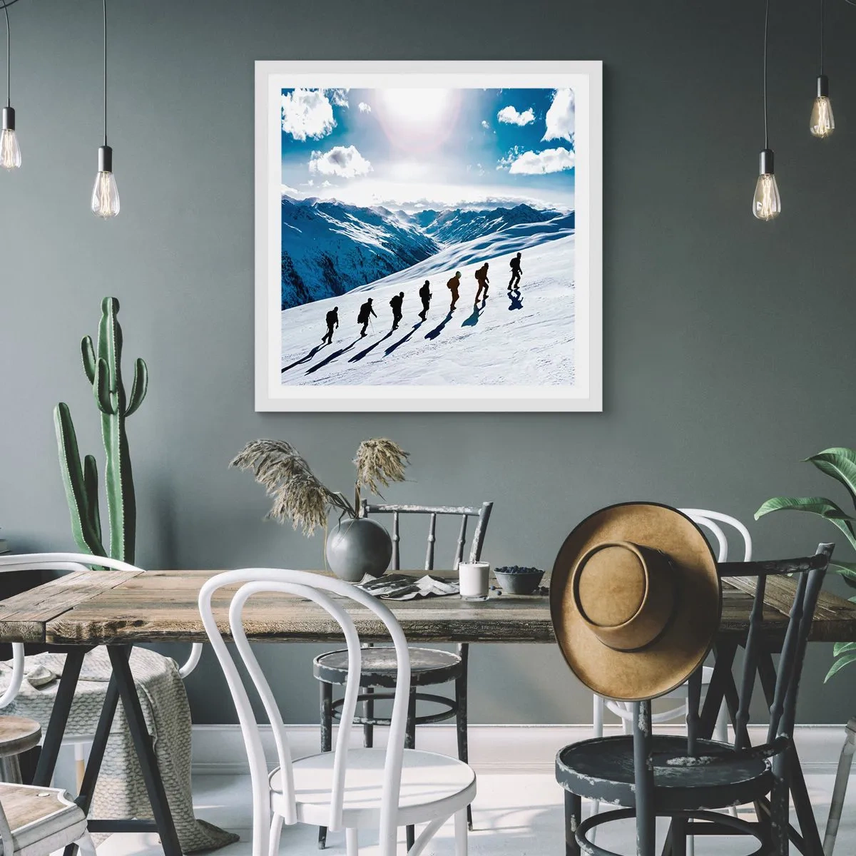 Plakat i hvid ramme - Det vindende hold - 50x50 cm