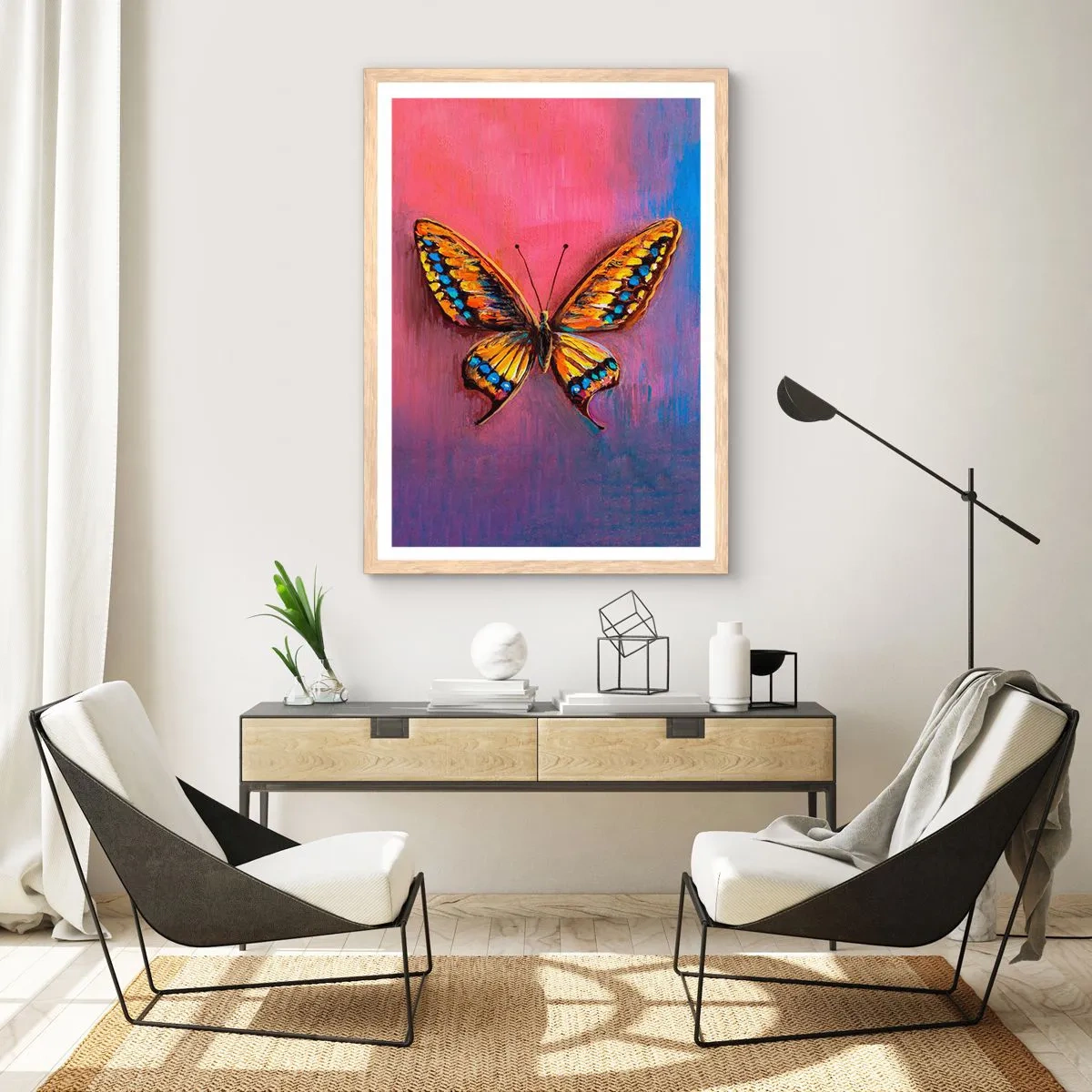 Plakat i ramme af lyst egetræ - Naturens juvel - 30x40 cm