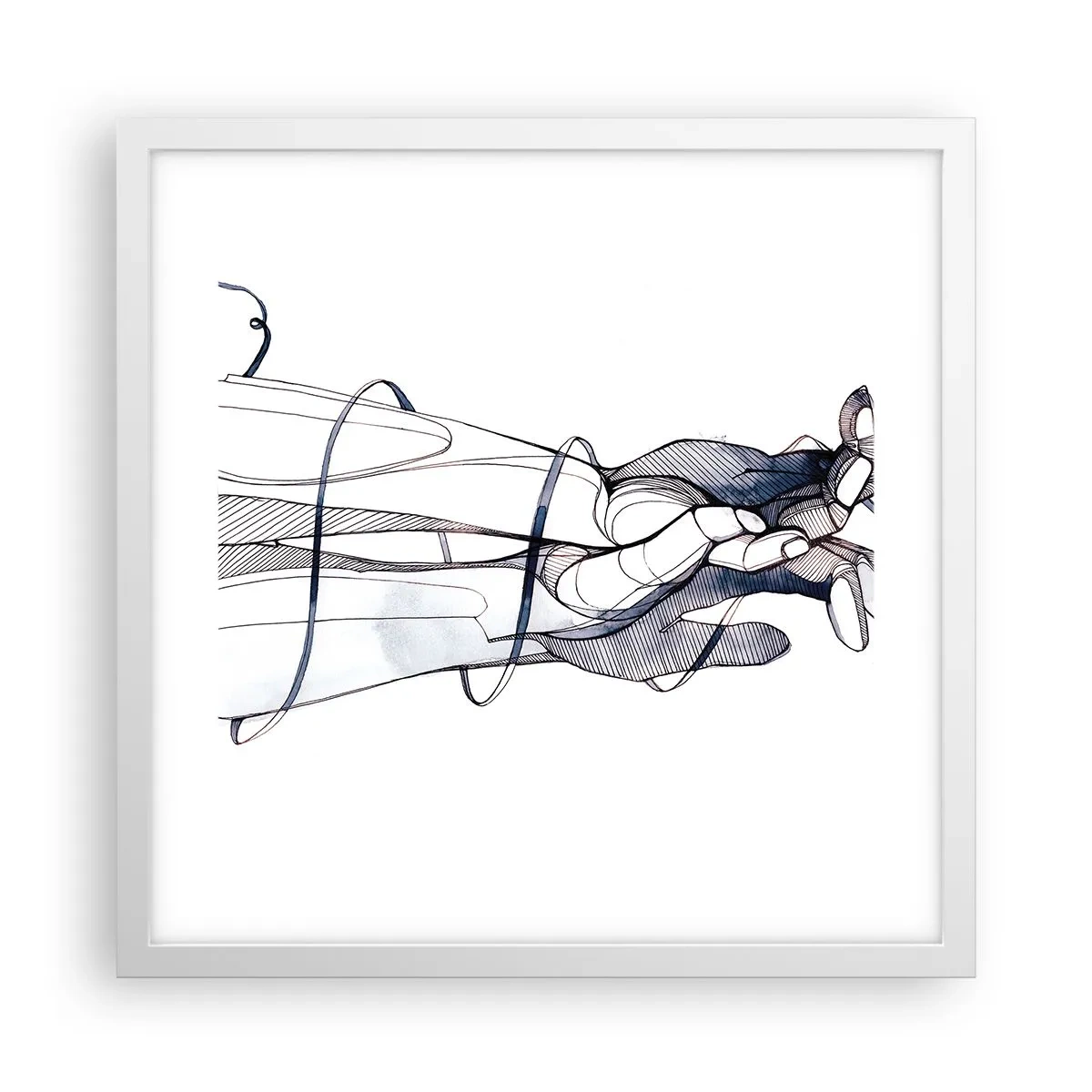 Plakat i hvid ramme - En undersøgelse af berøring - 40x40 cm